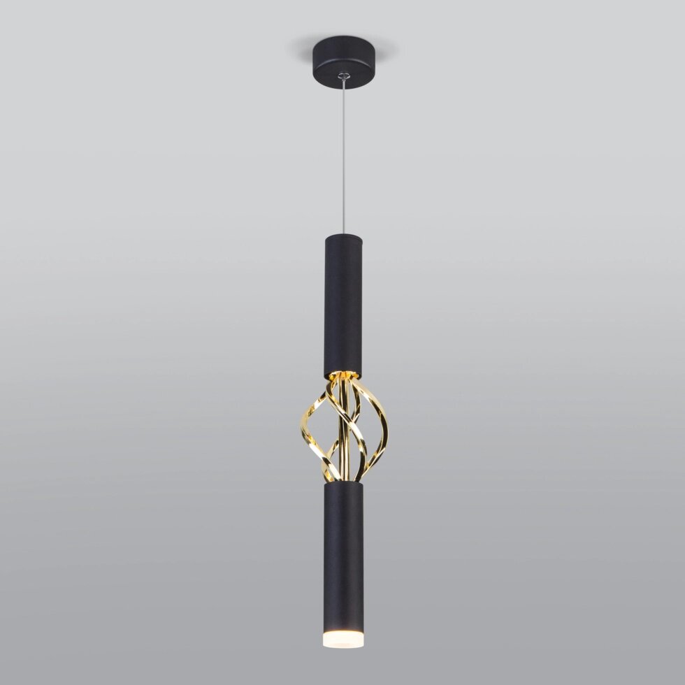 Подвесной светодиодный светильник в стиле лофт 50191/1 LED черный / золото от компании ФЕРОСВЕТ - фото 1