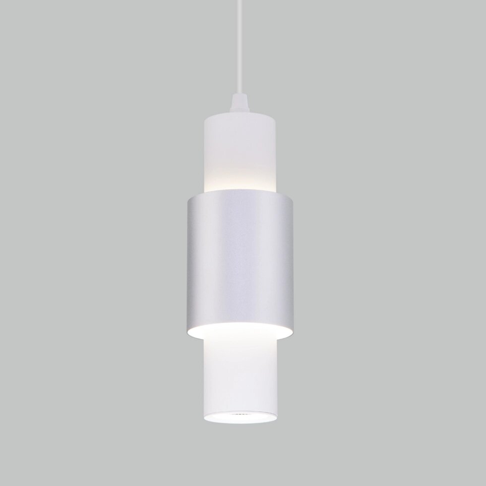 Подвесной светодиодный светильник в стиле лофт 50204/1 LED белый / серебро от компании ФЕРОСВЕТ - фото 1