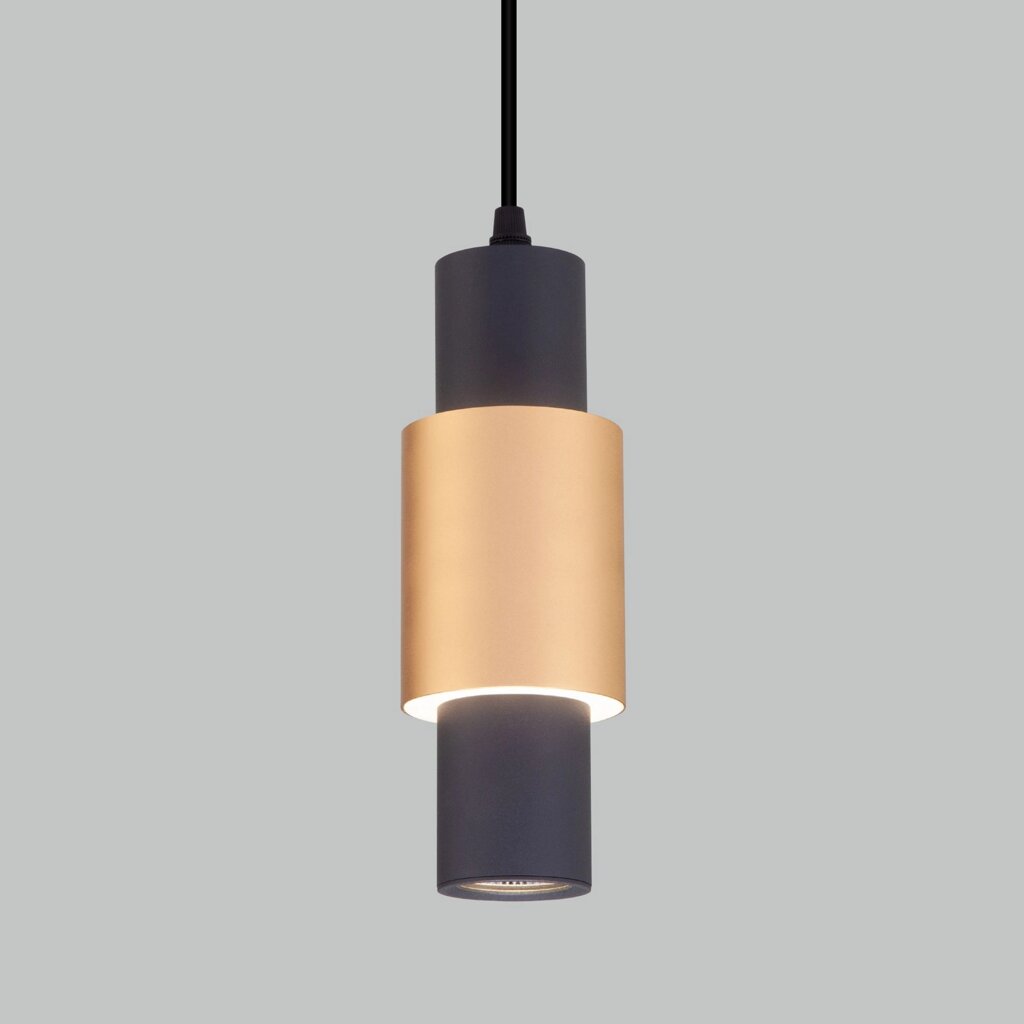 Подвесной светодиодный светильник в стиле лофт 50204/1 LED черный / золото от компании ФЕРОСВЕТ - фото 1