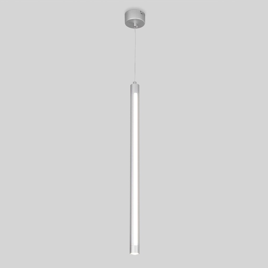 Подвесной светодиодный светильник в стиле минимализм 50189/1 LED серебро от компании ФЕРОСВЕТ - фото 1