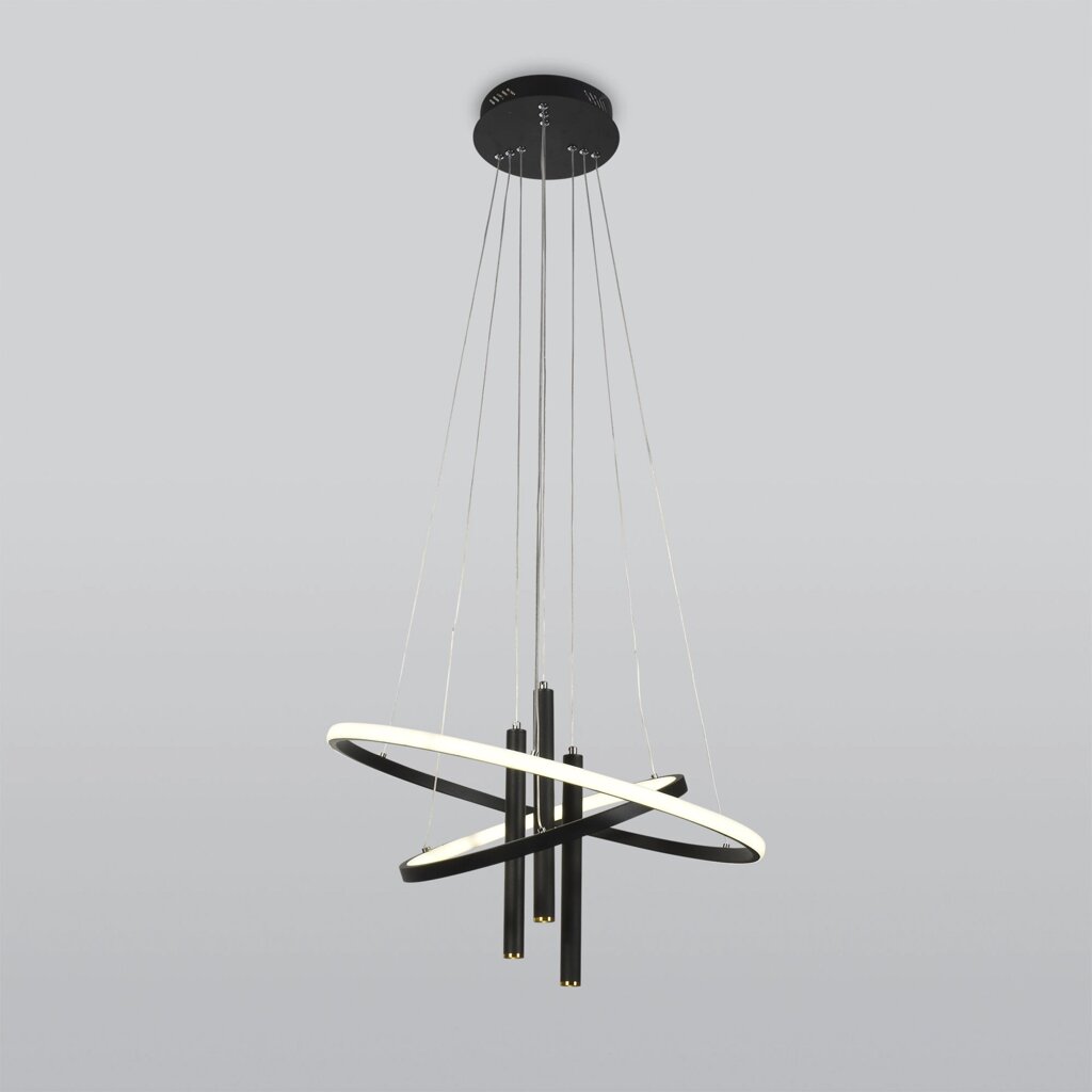 Подвесной светодиодный светильник в стиле минимализм 90270/3 черный от компании ФЕРОСВЕТ - фото 1