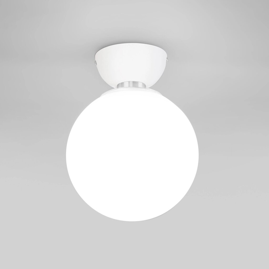 Потолочный светильник со стеклянным плафоном 30197/1 белый от компании ФЕРОСВЕТ - фото 1