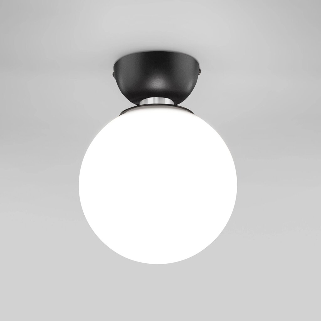 Потолочный светильник со стеклянным плафоном 30197/1 черный от компании ФЕРОСВЕТ - фото 1