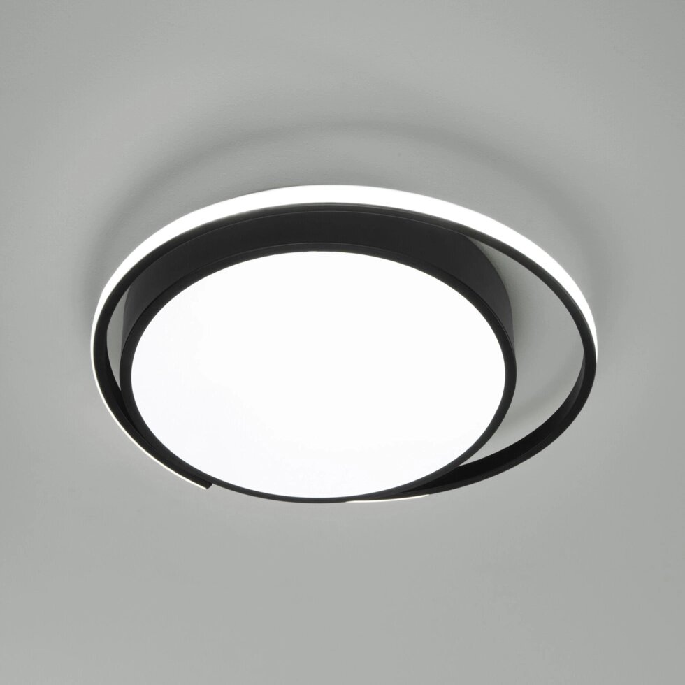 Потолочный светодиодный светильник с регулировкой яркости и цветовой температуры 90251/1 черный от компании ФЕРОСВЕТ - фото 1