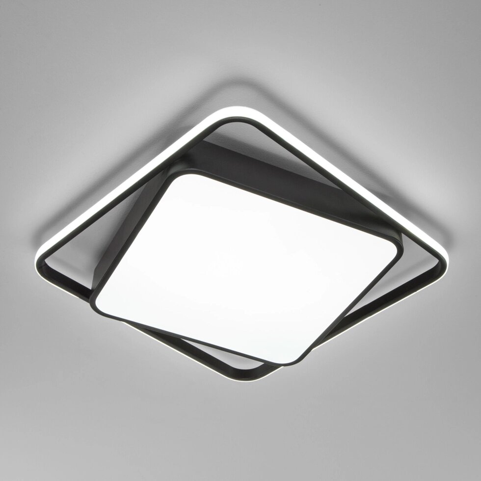 Потолочный светодиодный светильник с регулировкой яркости и цветовой температуры 90252/1 черный от компании ФЕРОСВЕТ - фото 1