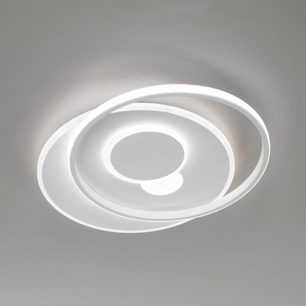 Потолочный светодиодный светильник с регулировкой яркости и цветовой температуры 90256/1 белый от компании ФЕРОСВЕТ - фото 1