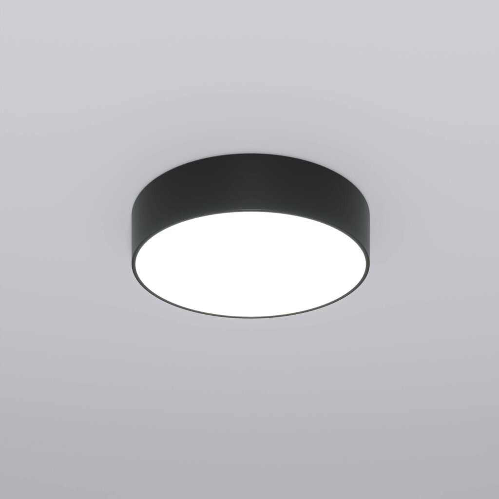 Потолочный светодиодный светильник с регулировкой яркости и цветовой температуры 90318/1 черный от компании ФЕРОСВЕТ - фото 1