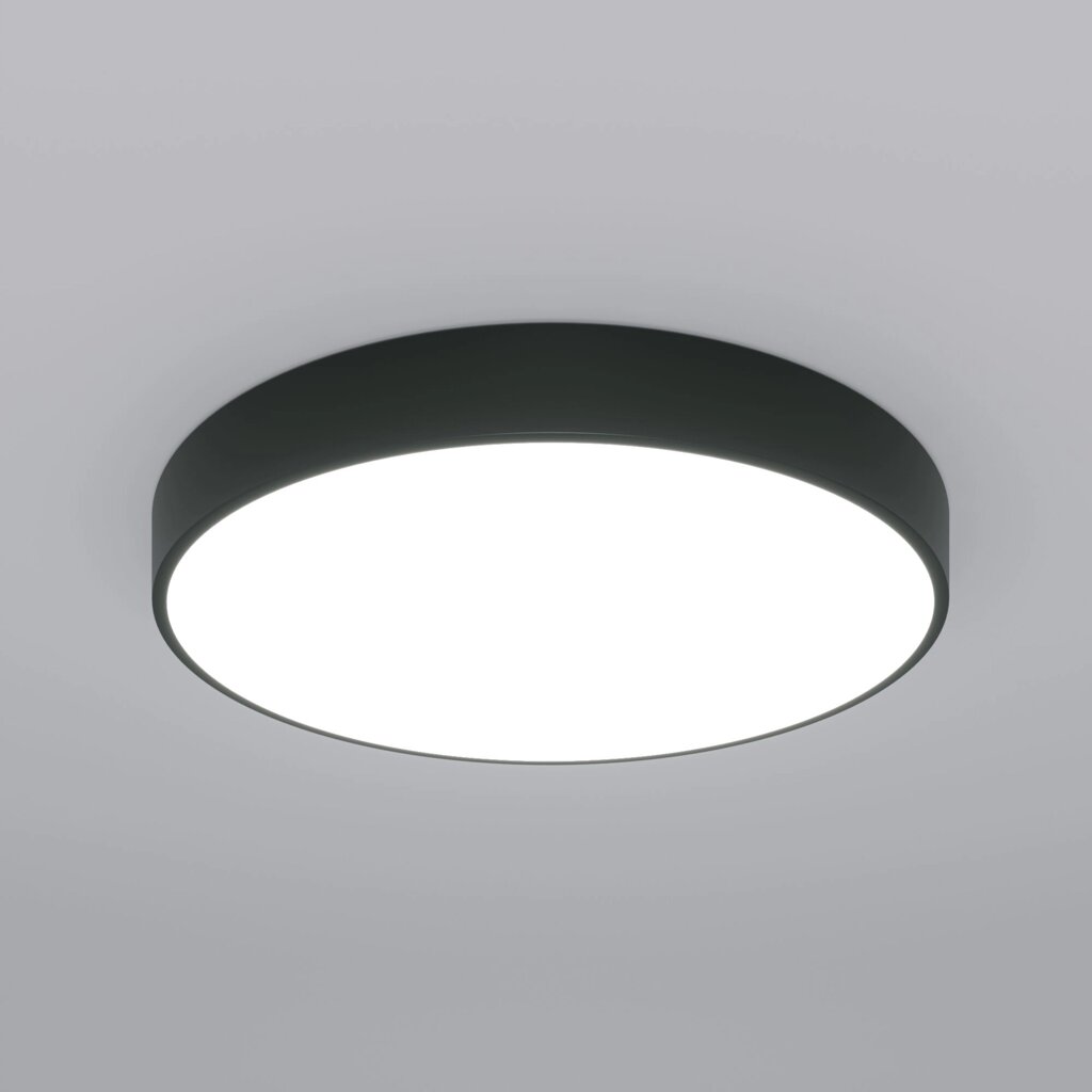 Потолочный светодиодный светильник с регулировкой яркости и цветовой температуры 90320/1 черный от компании ФЕРОСВЕТ - фото 1