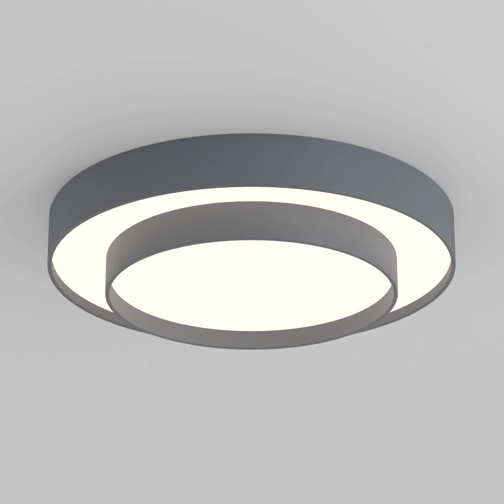 Потолочный  светодиодный светильник с регулировкой яркости и цветовой температуры 90331/2 серый от компании ФЕРОСВЕТ - фото 1