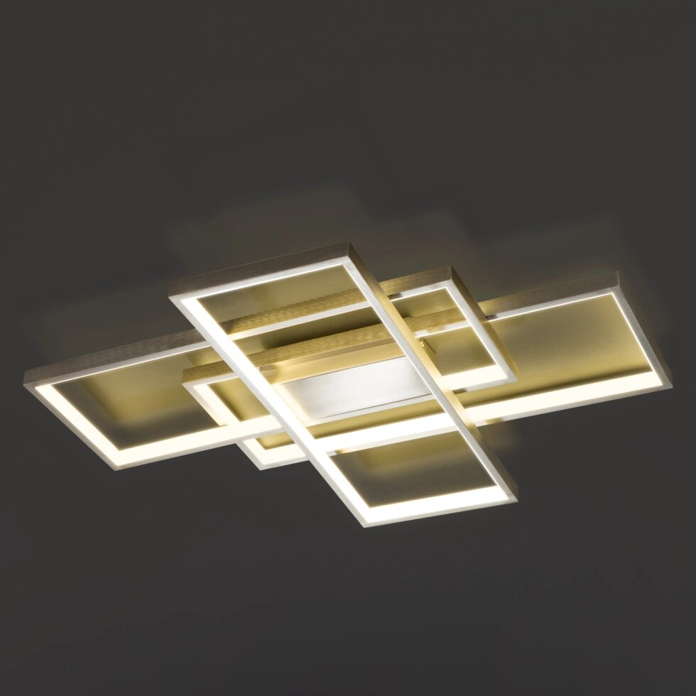 Потолочный светодиодный светильник в стиле минимализм 90177/3 сатин-никель от компании ФЕРОСВЕТ - фото 1