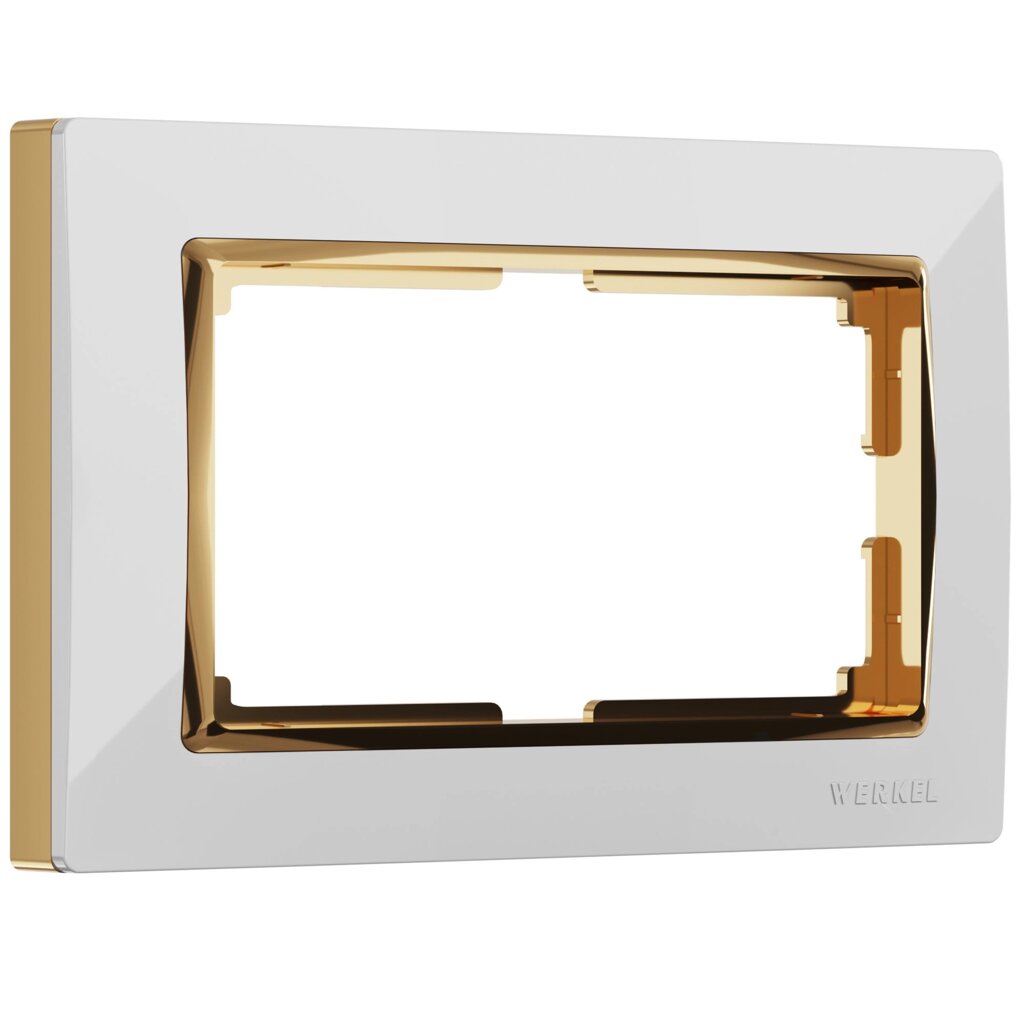 Рамка для двойной розетки (белый/золото) W0081933 от компании ФЕРОСВЕТ - фото 1