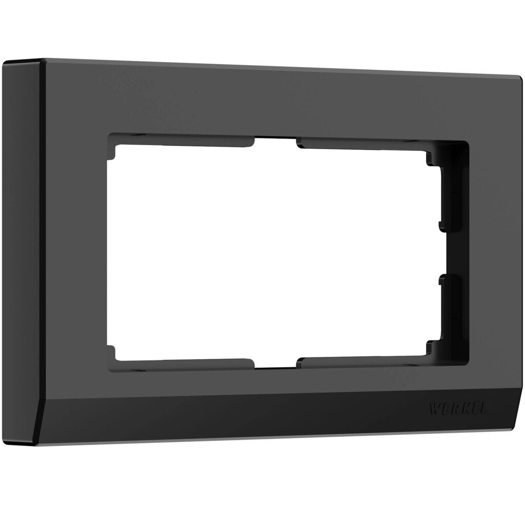 Рамка для двойной розетки (черный) W0081808 от компании ФЕРОСВЕТ - фото 1