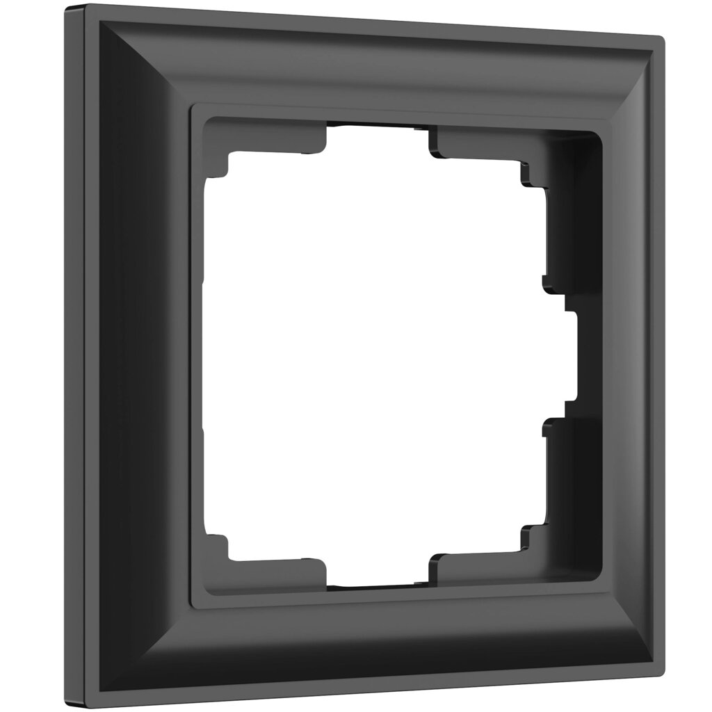 Рамка на 1 пост (черный матовый) W0012208 от компании ФЕРОСВЕТ - фото 1