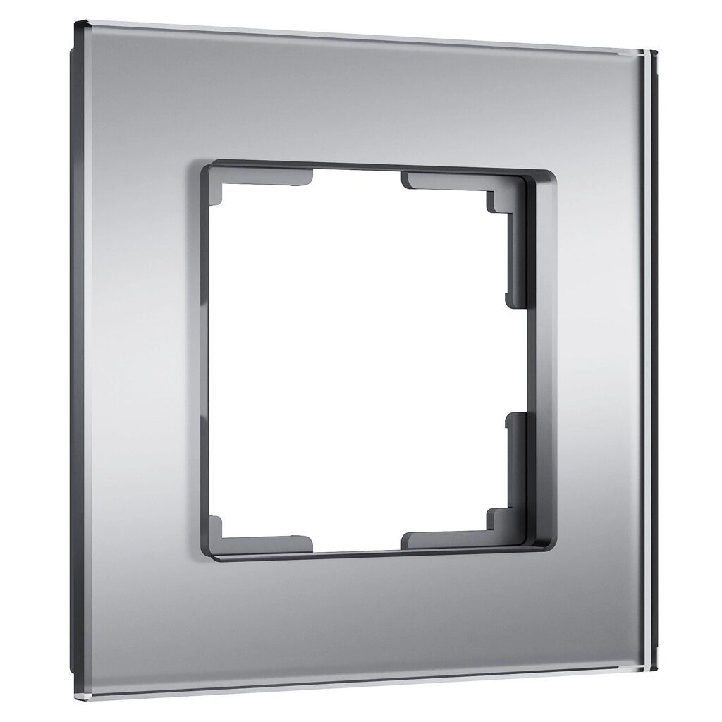 Рамка на 1 пост Senso (серебряный, стекло soft-touch) W0013106 от компании ФЕРОСВЕТ - фото 1