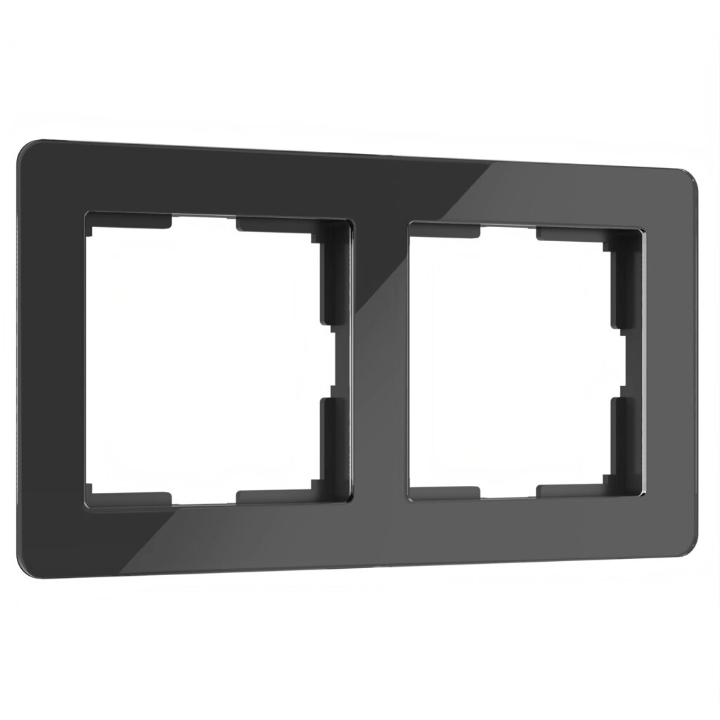 Рамка на 2 поста Acrylic черный W0022708 от компании ФЕРОСВЕТ - фото 1