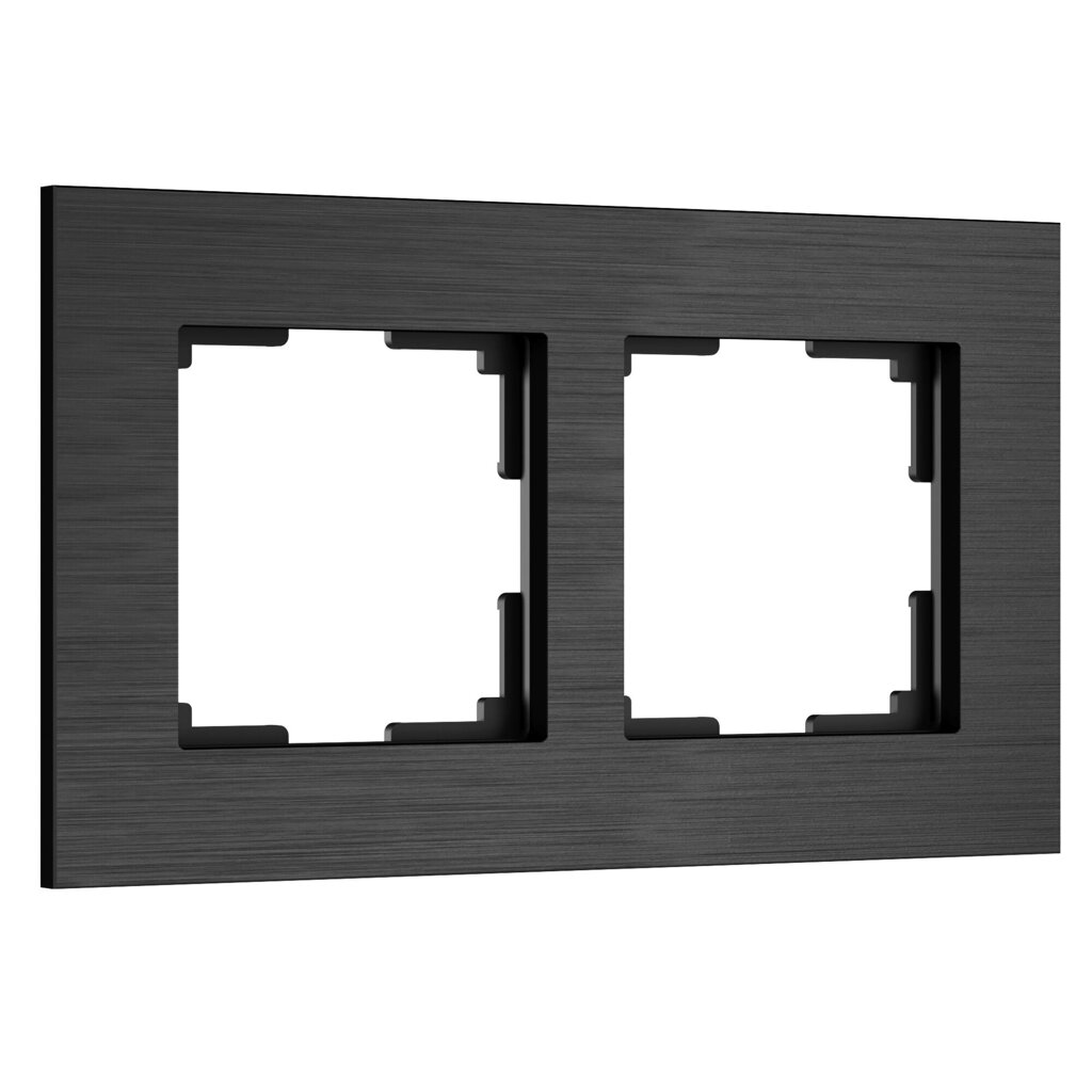 Рамка на 2 поста  AluMax (черный алюминий) W0023508 от компании ФЕРОСВЕТ - фото 1