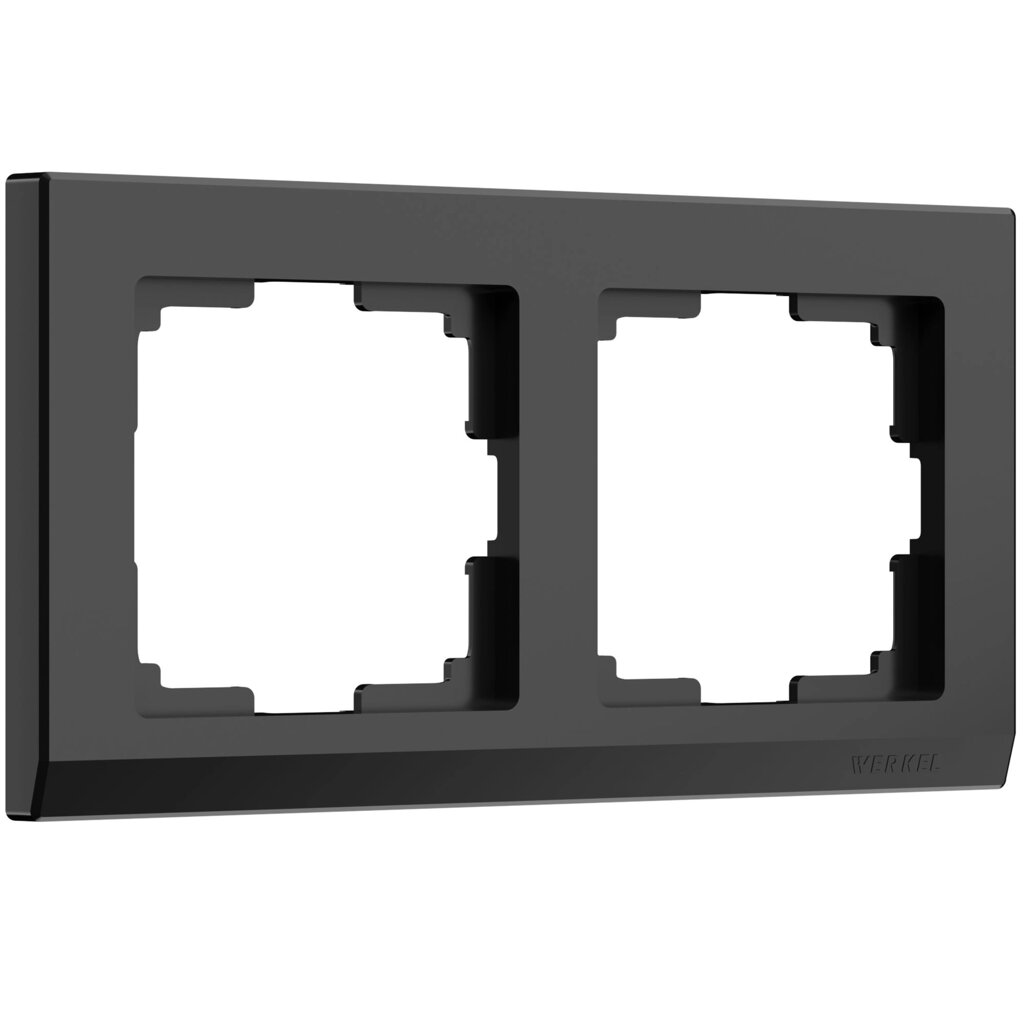 Рамка на 2 поста (черный) W0021808 от компании ФЕРОСВЕТ - фото 1