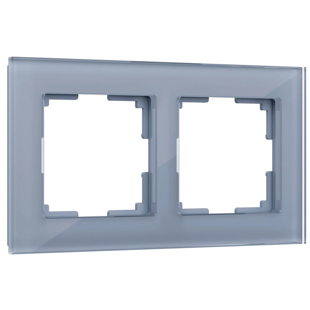 Рамка на 2 поста (серый, стекло) W0021115 от компании ФЕРОСВЕТ - фото 1