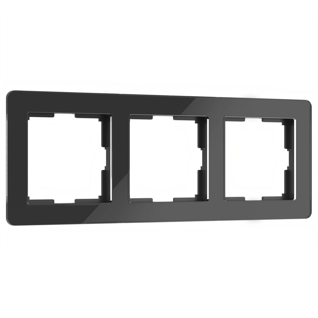 Рамка на 3 поста Acrylic черный W0032708 от компании ФЕРОСВЕТ - фото 1