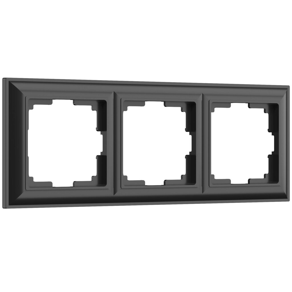 Рамка на 3 поста (черный матовый) W0032208 от компании ФЕРОСВЕТ - фото 1