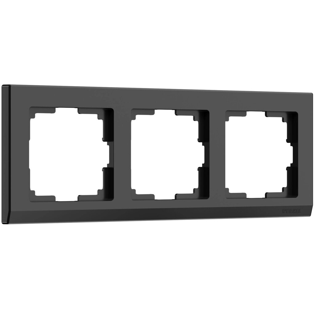 Рамка на 3  поста (черный) W0031808 от компании ФЕРОСВЕТ - фото 1