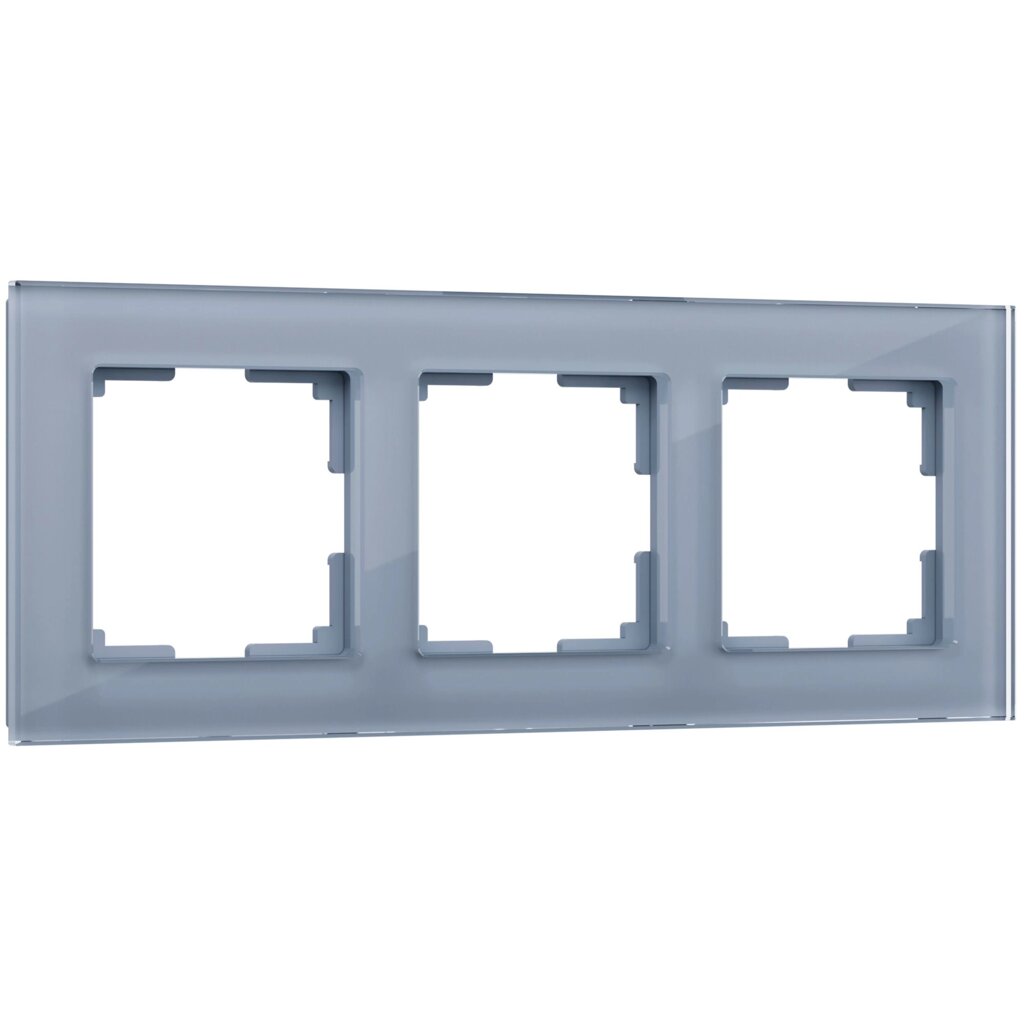 Рамка на 3 поста (серый, стекло) W0031115 от компании ФЕРОСВЕТ - фото 1