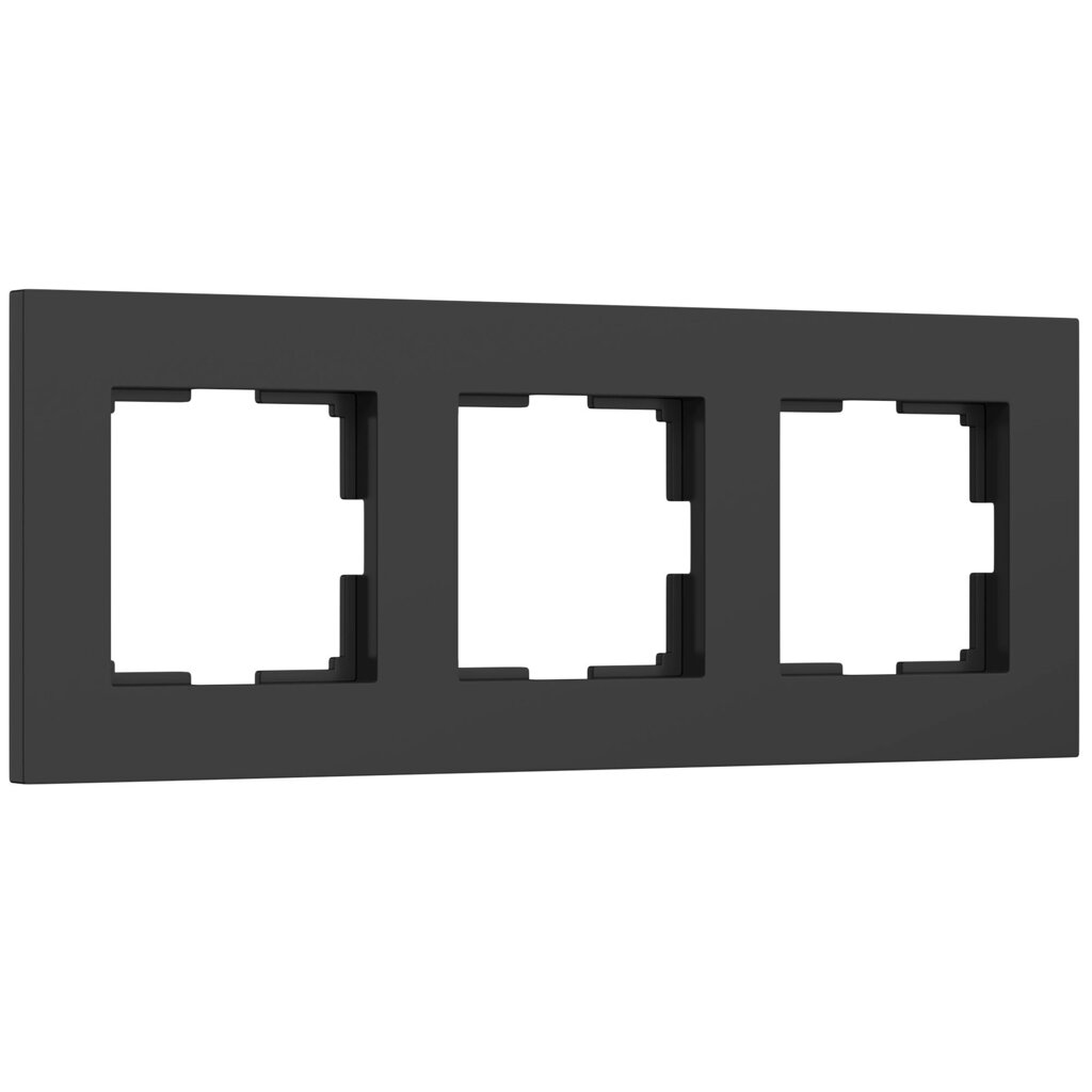 Рамка на 3 поста Slab (черный матовый) W0032908 от компании ФЕРОСВЕТ - фото 1