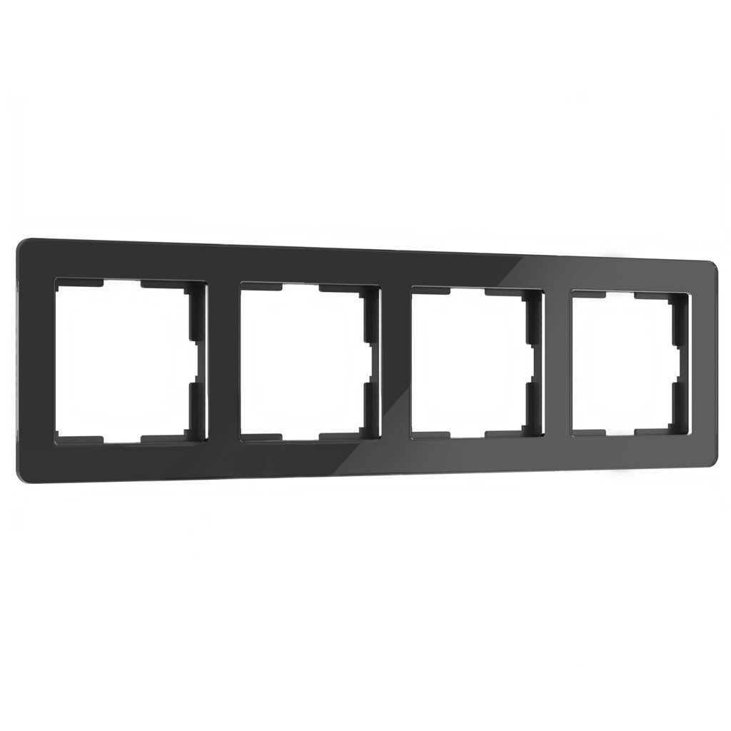 Рамка на 4 поста Acrylic (черный) W0042708 от компании ФЕРОСВЕТ - фото 1