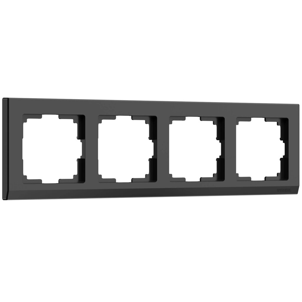 Рамка на 4 поста (черный) W0041808 от компании ФЕРОСВЕТ - фото 1