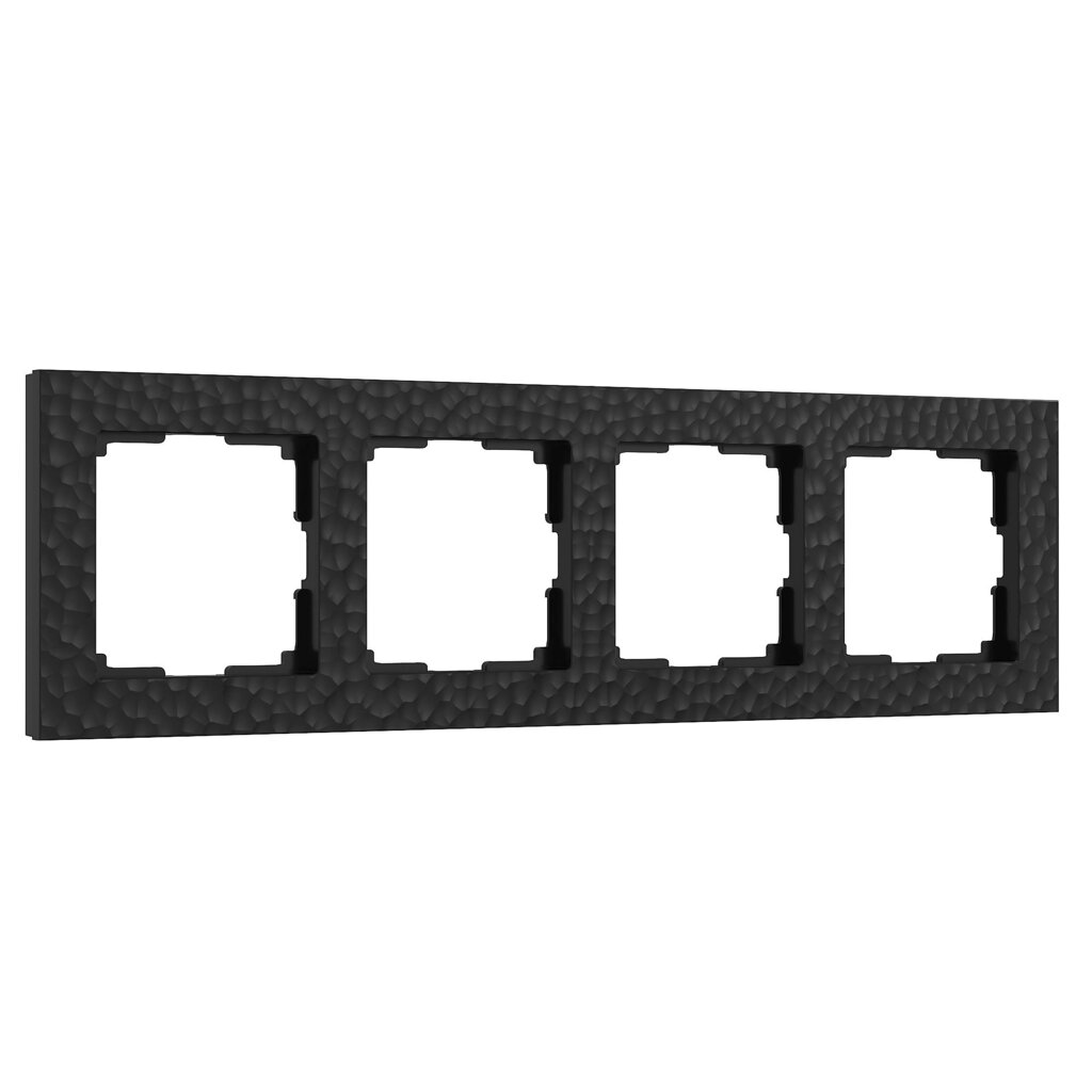 Рамка на 4 поста (черный) W0042408 от компании ФЕРОСВЕТ - фото 1