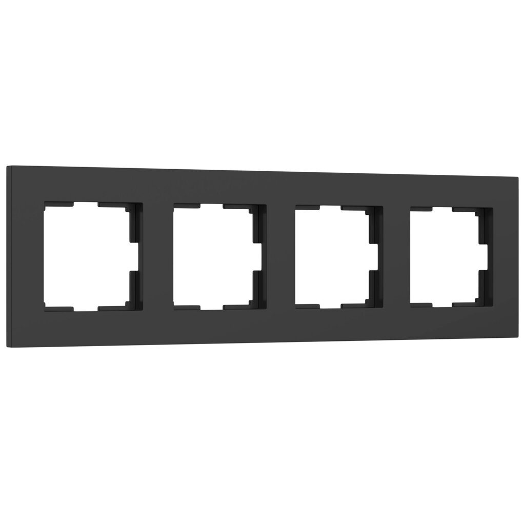 Рамка на 4 поста Slab (черный матовый) W0042908 от компании ФЕРОСВЕТ - фото 1