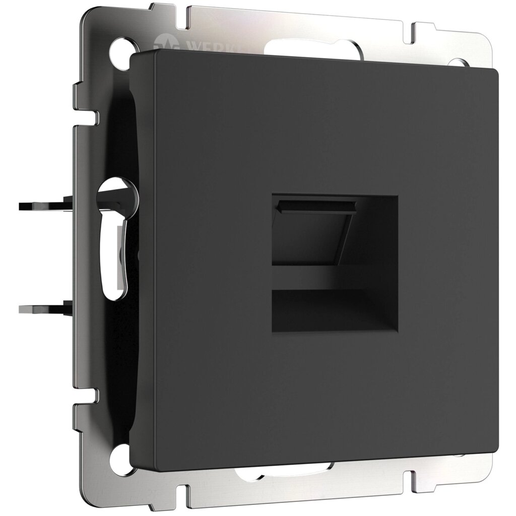 Розетка Ethernet RJ-45 (черный матовый) W1181008 от компании ФЕРОСВЕТ - фото 1