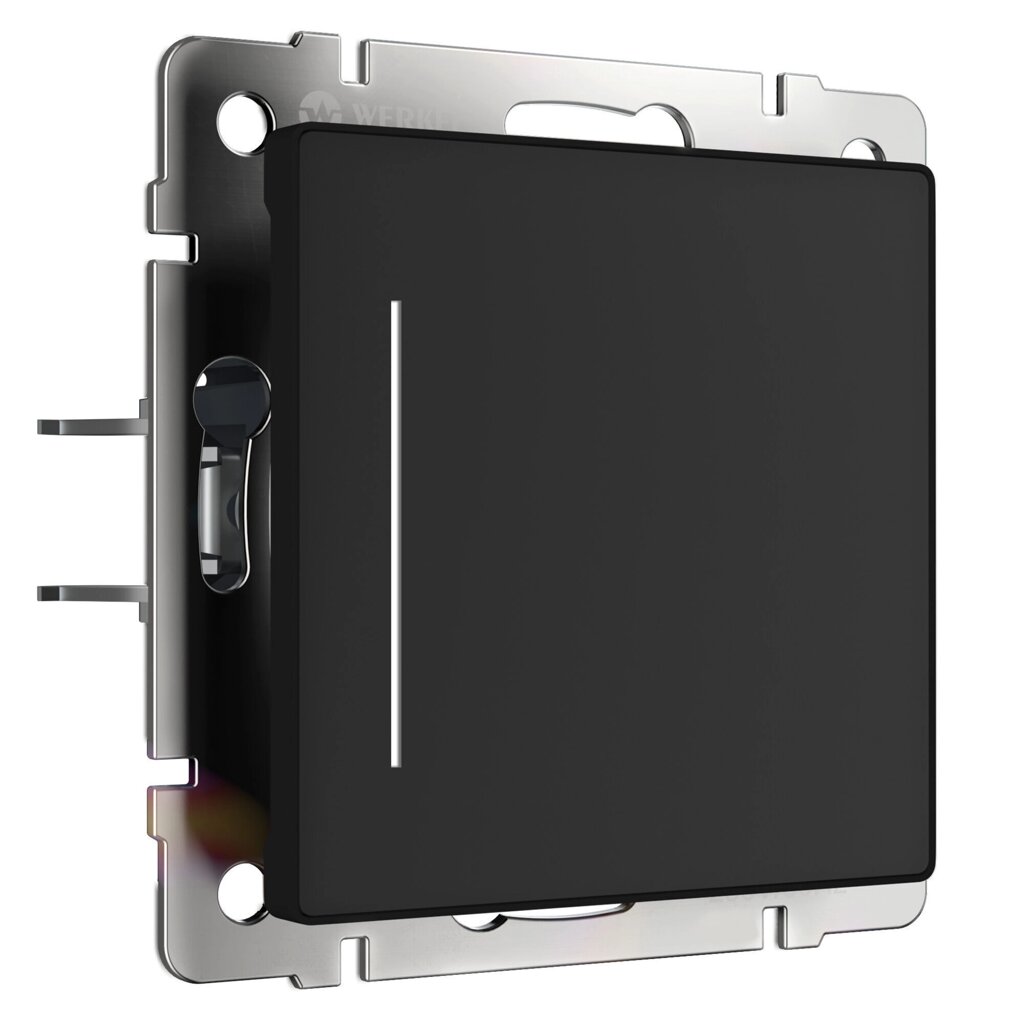 Сенсорный выключатель одноклавишный с подсветкой (черный) W4512008 от компании ФЕРОСВЕТ - фото 1