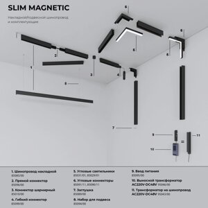 Slim Magnetic WL01 Трековый светильник 6W 4200K черный 85007/01