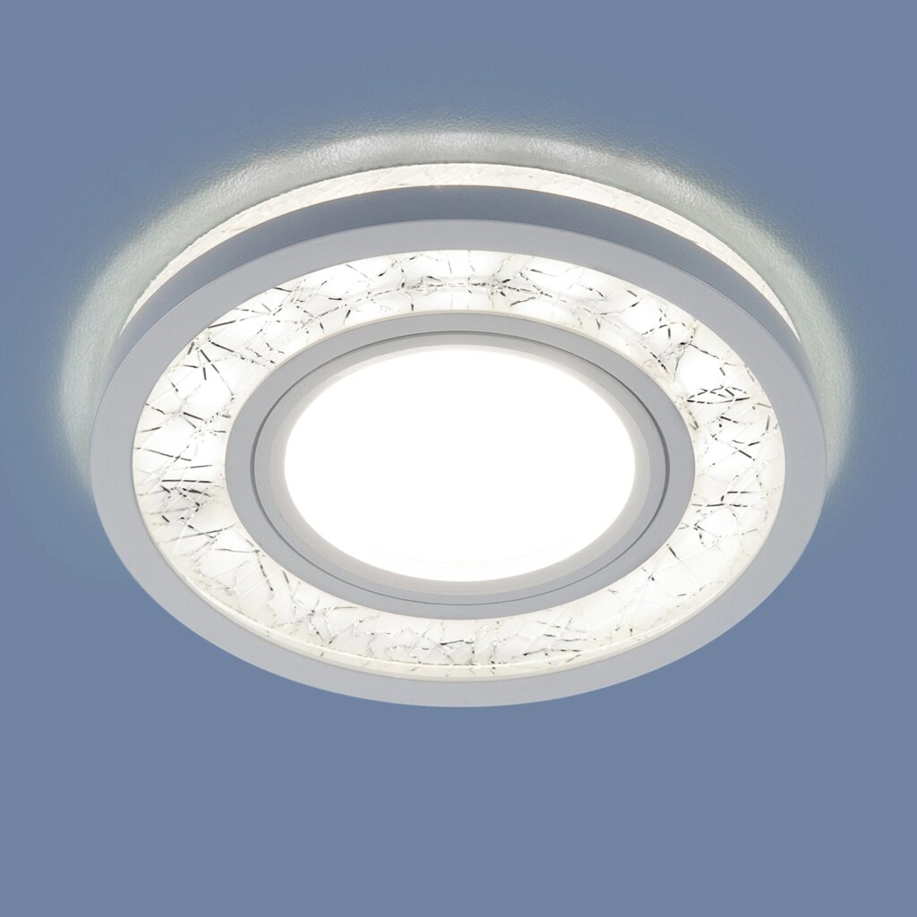 Светильник встраиваемый белый / серебро 7020 MR16 от компании ФЕРОСВЕТ - фото 1