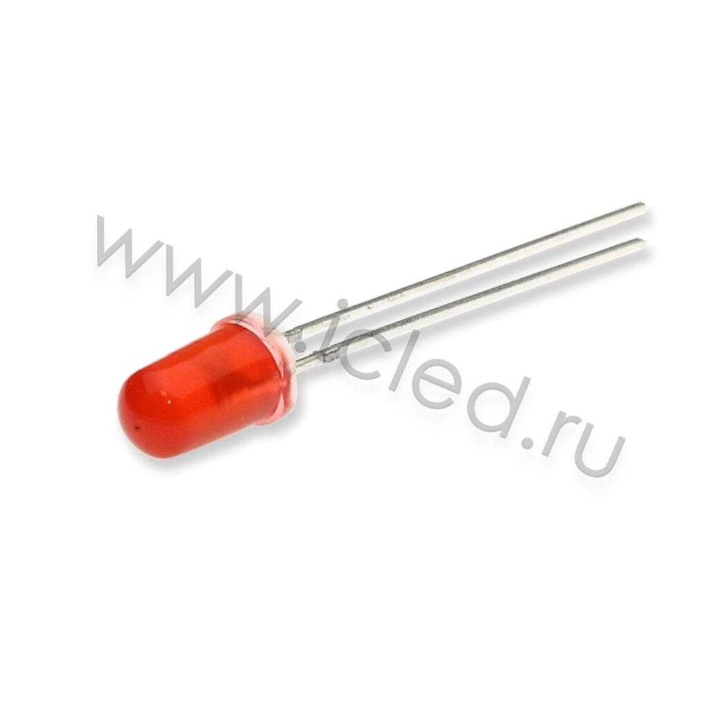 Светодиод ICL-5mm LE70 (red, 2000-3000 mcd, diffuse) DELCI от компании ФЕРОСВЕТ - фото 1