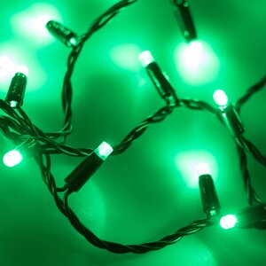 Светодиодная гирлянда ARD-string-classic-10000-BLACK-100LED-STD GREEN (230V, 7W) (ardecoled, IP65)