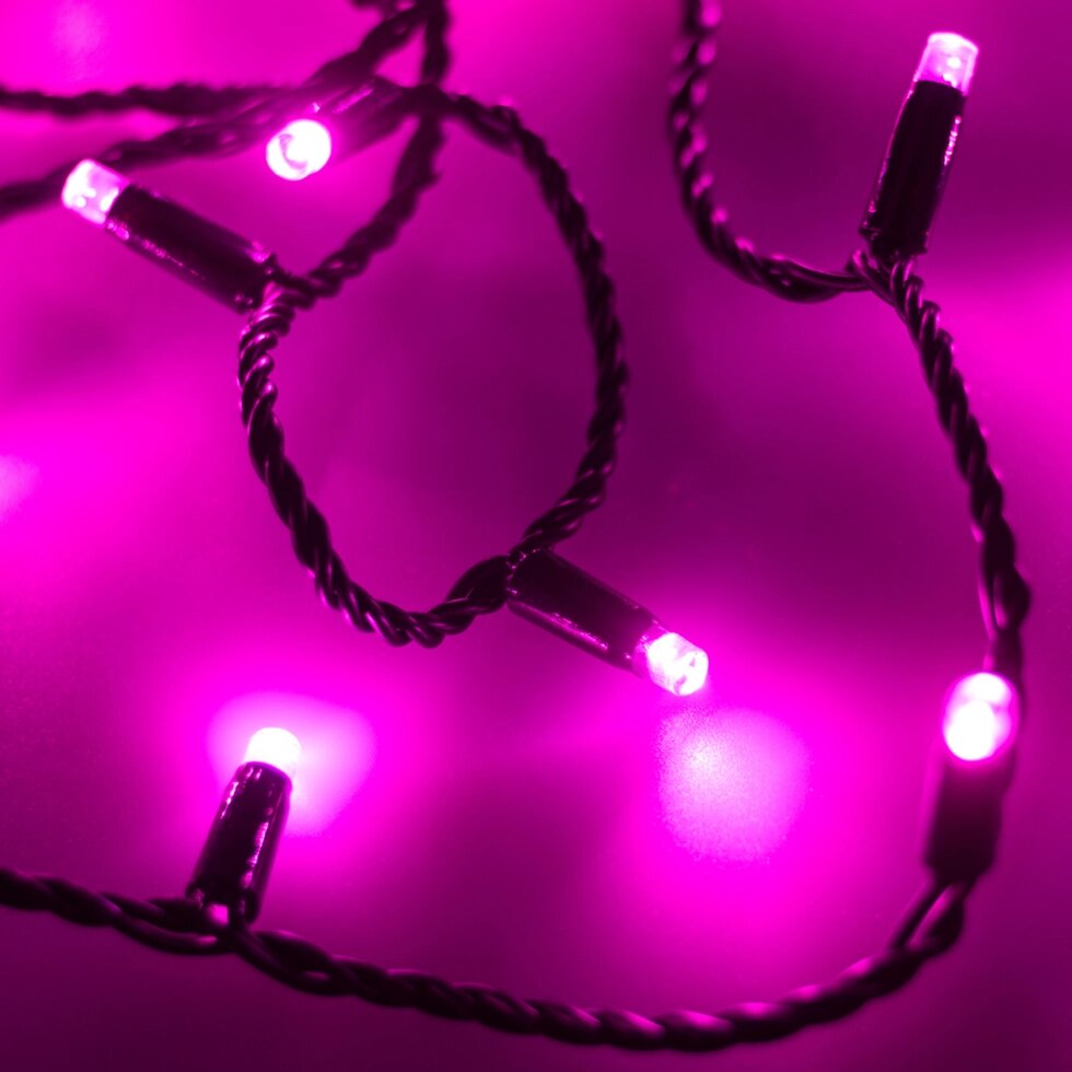 Светодиодная гирлянда ARD-STRING-CLASSIC-10000-BLACK-100LED-STD PINK (230V, 7W) (Ardecoled, IP65) от компании ФЕРОСВЕТ - фото 1