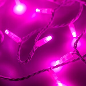 Светодиодная гирлянда ARD-string-classic-10000-WHITE-100LED-STD PINK (230V, 7W) (ardecoled, IP65)