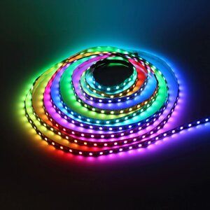 Светодиодная лента LUX class, 5050, 60 led/m, V62B, RGB-SPI (WS2812B), 5V, черный шлейф, IP20 DELCI