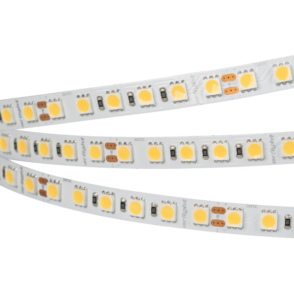 Светодиодная лента RT 6-5050-96 24V White6000 3x (480 LED) (Arlight, 23 Вт/м, IP20) от компании ФЕРОСВЕТ - фото 1