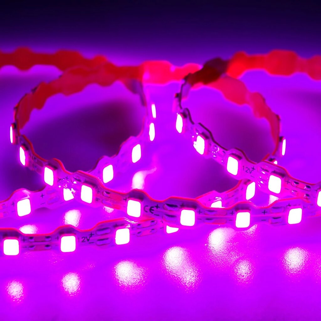 Светодиодная лента S-образная 2835, 112led/m, pink, 12V, 7W/m, IP20, BA26 DELCI от компании ФЕРОСВЕТ  ( FEROSVET) - фото 1