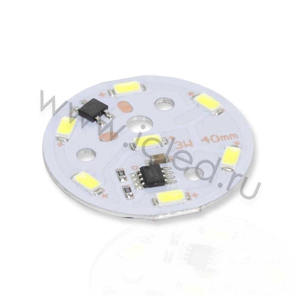 Светодиодная матрица 5730, 7 led, 220V, 3W, Ф40mm, D159, warm white DELCI от компании ФЕРОСВЕТ  ( FEROSVET) - фото 1