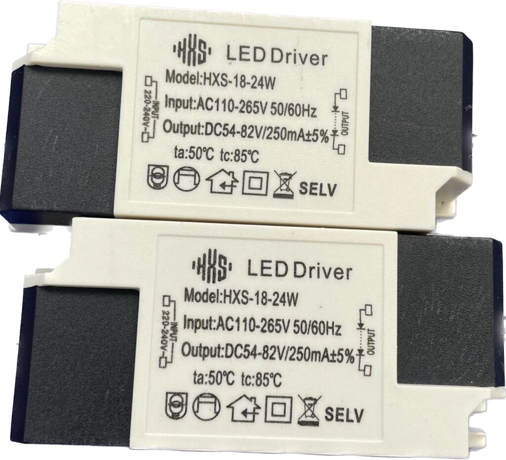 Светодиодный драйвер  XS1824 LD29 (220V, 24W, 54-82V, 250mA) DELCI от компании ФЕРОСВЕТ  ( FEROSVET) - фото 1