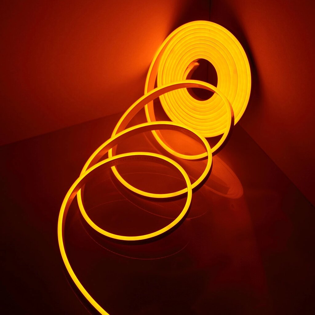 Светодиодный гибкий неон 4.5*13, 12V orange LB8 (блистер 5м) от компании ФЕРОСВЕТ - фото 1
