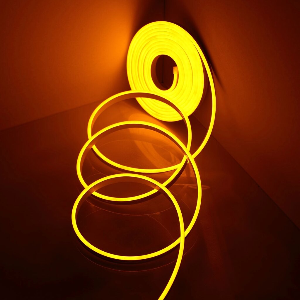 Светодиодный гибкий неон 4.5*13, 24V yellow LB17 (блистер 5м) от компании ФЕРОСВЕТ - фото 1
