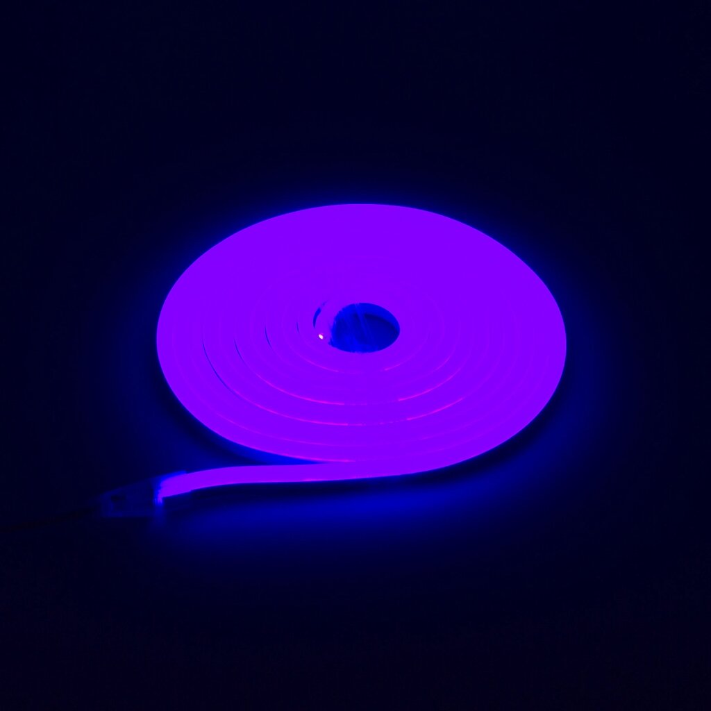 Светодиодный гибкий неон 8x16 LB26 (220V, blue, блистер 5м) от компании ФЕРОСВЕТ - фото 1