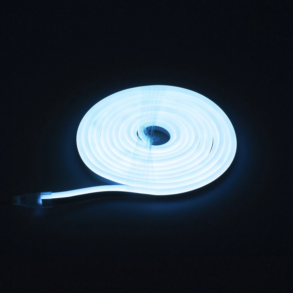 Светодиодный гибкий неон 8x16 LB27 (220V, iceblue, блистер 5м) от компании ФЕРОСВЕТ - фото 1
