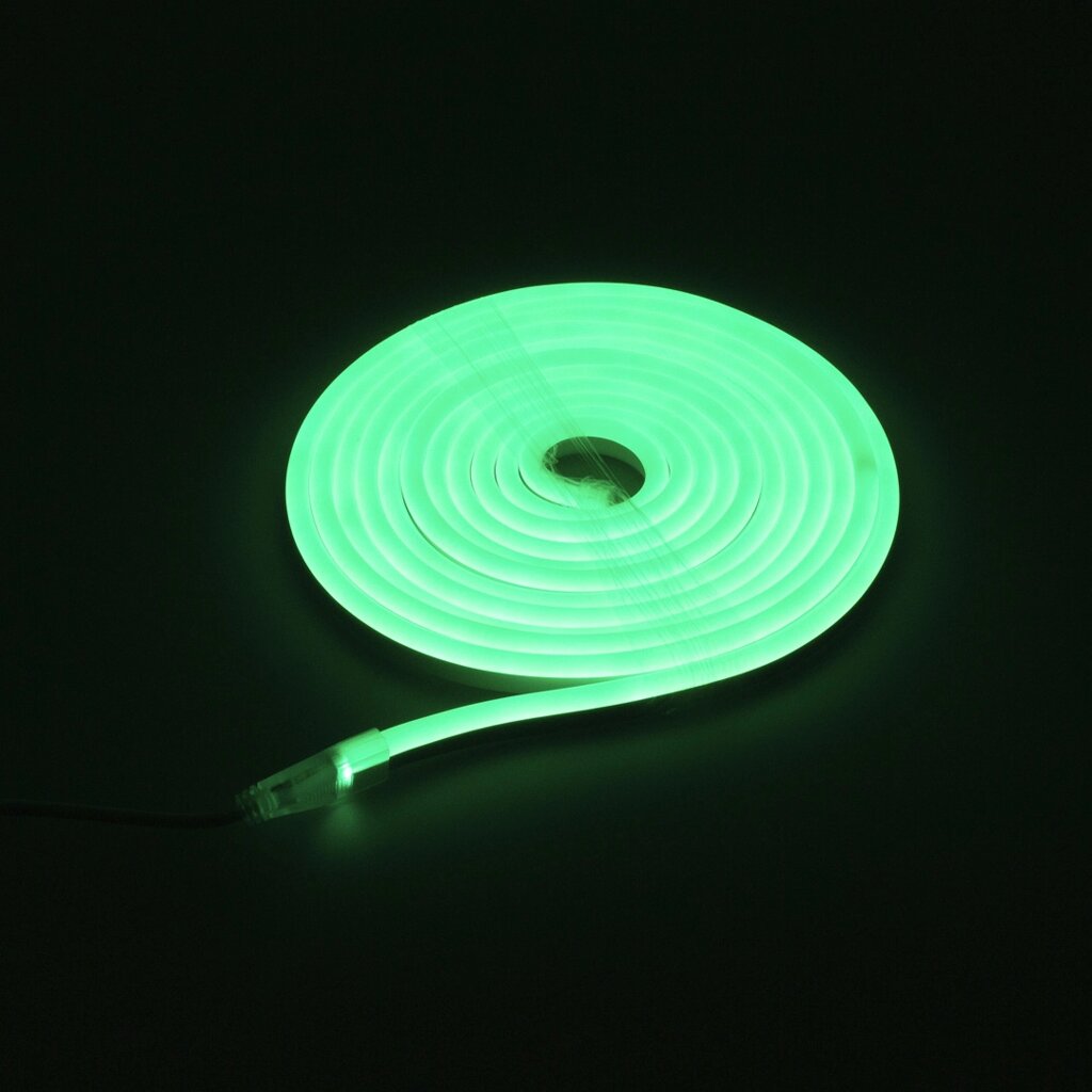 Светодиодный гибкий неон 8x16 LB29 (220V, green, блистер 5м) от компании ФЕРОСВЕТ - фото 1