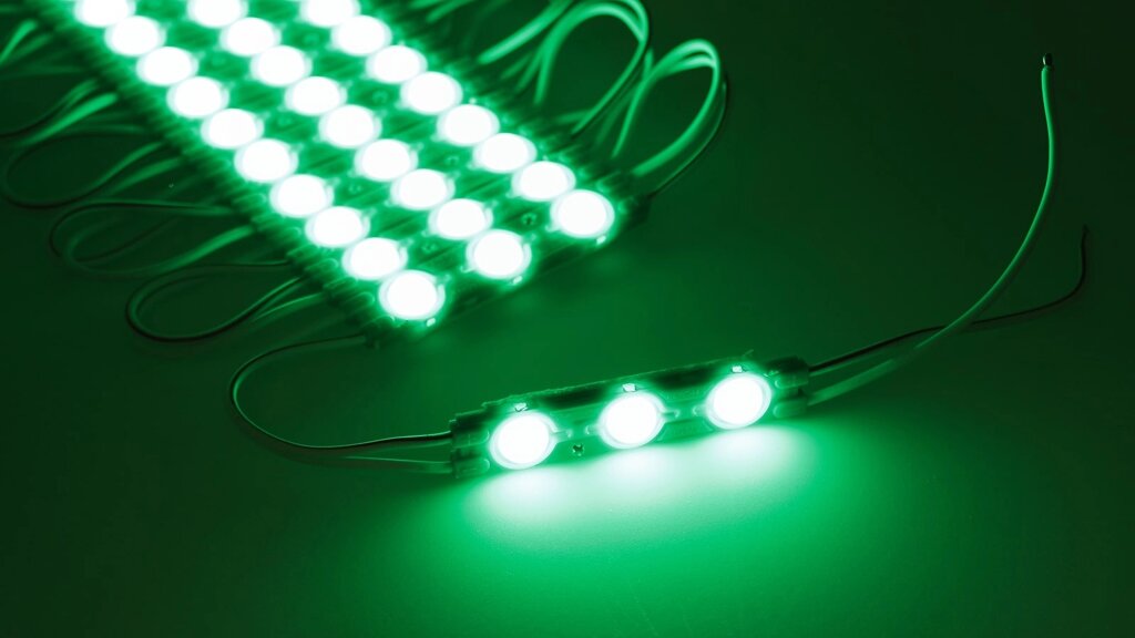 Светодиодный модуль 3 led 6011 MOD89 (1,5W, 12V, green, IP65) DELCI от компании ФЕРОСВЕТ - фото 1